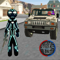 Black Iron Stickman Rope Hero City Gangstar Mafia Mod