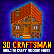 3D Craftsman Building Craft Modern House Mod APK'sı