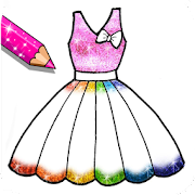 Glitter Dresses Coloring Book - Drawing pages Mod Apk