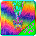 Rainbow Fur Zipper Lock Screen Mod