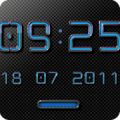 NEON BLUE Digital Clock Widget Mod