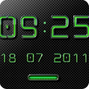 NEON GREEN Digi Clock Widget Mod