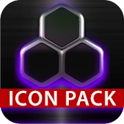 icon pack HD 3D glow purple