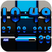 DIgi Clock Black Blue widget Mod