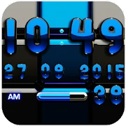 DIgi Clock Black Blue widget Mod