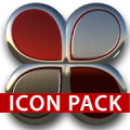 Red silver glas icon pack HD Mod