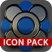Black silver blue Icon Pack 3D Mod