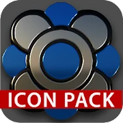 Black silver blue Icon Pack 3D