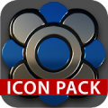 Black silver blue Icon Pack 3D Mod