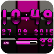 Digi Clock Black Pink widget Mod