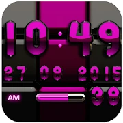 Digi Clock Black Pink widget Mod