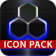 icon pack HD 3D glow blue Mod