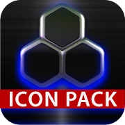 icon pack HD 3D glow blue Mod