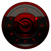 Black Red analog clock widget Mod