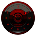 Black Red analog clock widget Mod