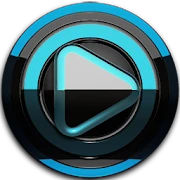 Poweramp skin Black Light blue Mod
