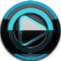 Poweramp skin Black Light blue APK