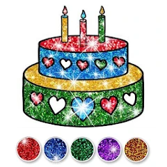 Glitter Birthday Cake Coloring Mod Apk [Free purchase][Mod speed]