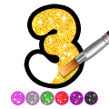 Glitter Number and letters coloring Book for kids Mod