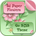 GO SMS PRO THEME 3D PAPER FLOWERS BUTTERFLIES‏ Mod