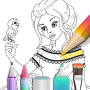Princess coloring book icon