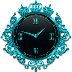 Turquoise Crown Clock Widget Mod