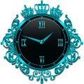 Turquoise Crown Clock Widget Mod