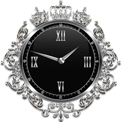 Silver Crown Clock Widget