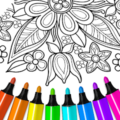 Flowers Mandala coloring book Mod