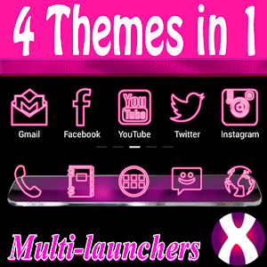 Pink Neon Complete 4 Themes icon