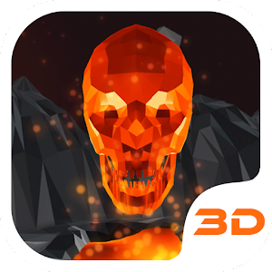 Flaming Skull 3D Theme Mod