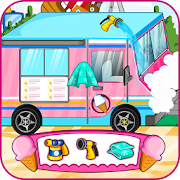 Ice cream truck car wash icon