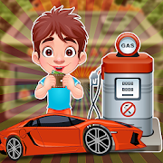 Gas Station Cashier - kids car washing games icon