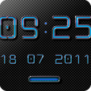 NEON BLUE Digital Clock Widget Mod