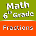 Fractions and mixed numbers - 6th grade math icon