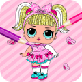 Cute Dolls Gliter Coloring Pages icon