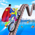 super-herói andando de bicicleta Mod