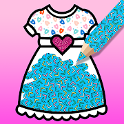 Glitter dress coloring and drawing book