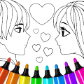 Valentines love coloring book Mod