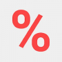 Discount and tax percentage ca icon