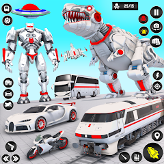 Police Dino Robot Car Games
