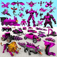 Crocodile Robot Car Games 3d icon