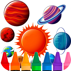 coloring space planet