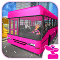 Pink Lady Snow Bus City Driver 3D Mod