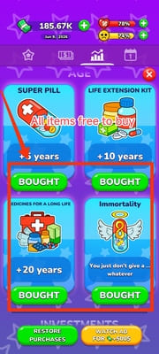 Mr.Billion: Hayat Simülasyonu mod