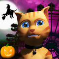 Gato de Halloween parque temát Mod