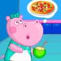 Kids cafe. Funny kitchen game icon