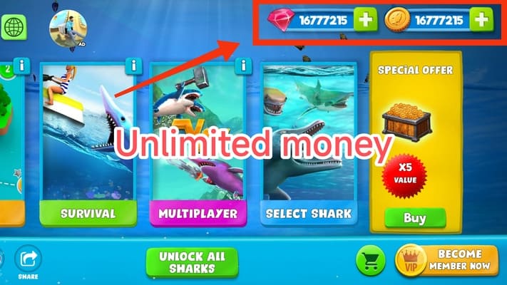 Double Head Shark Attack PVP MOD APK Review And Video Guide for Android Banner