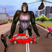 Angry Gorilla City Battle: Dinosaur Survival Mod Apk