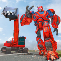Pesado Excavador Robot Transformación Juego Mod